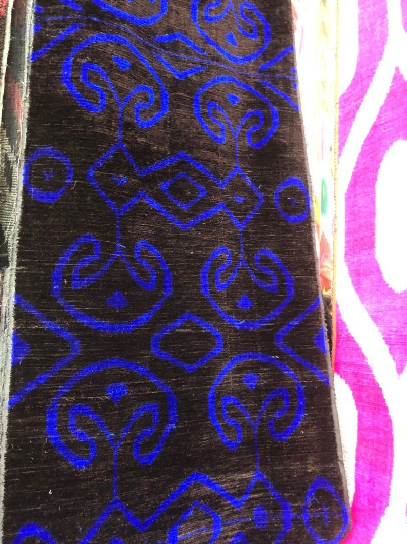 NN Uzbek silk velvet ikat fabric by meter Uzbek silk velvet Bakhmal