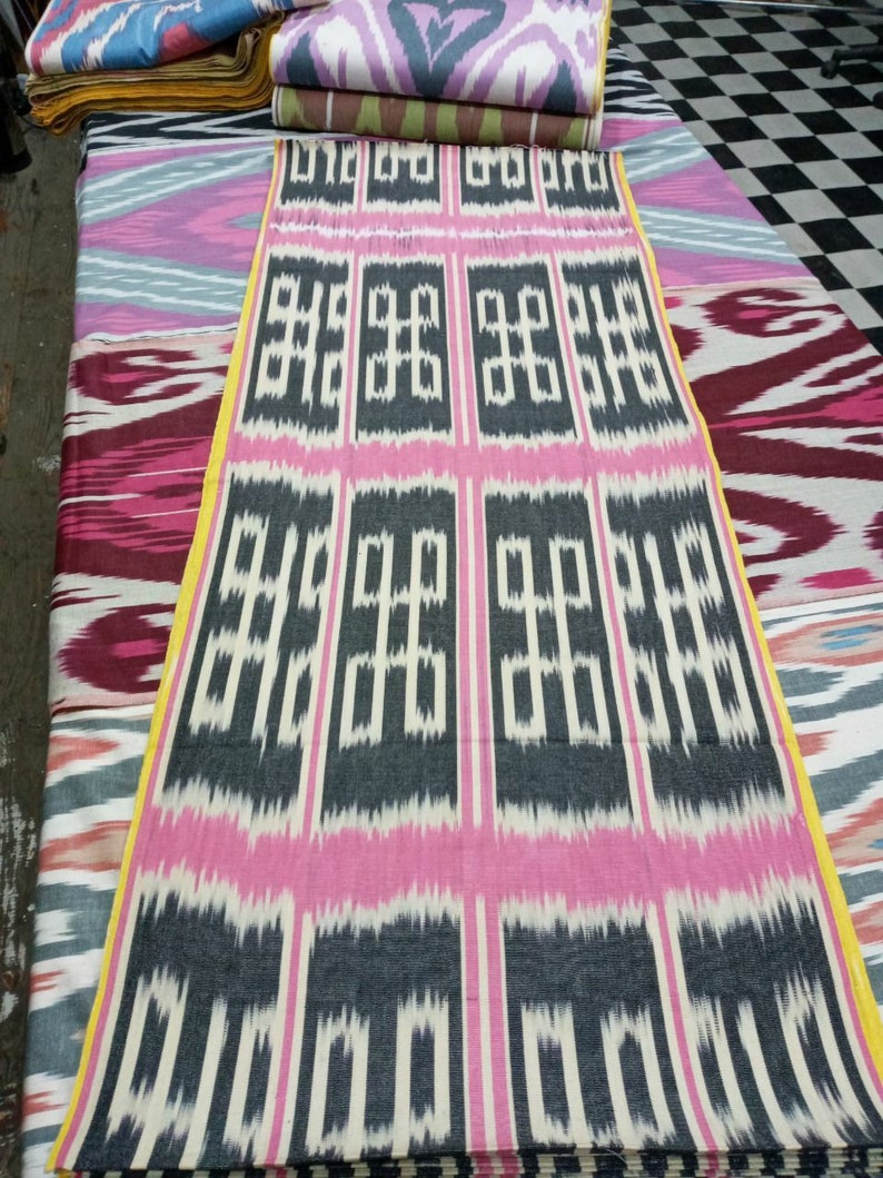 ISM033 Uzbek traditional tense cotton woven ikat fabric by meter ethnic Tribal boho fabric