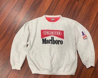 90s Marlboro スウェット Vtg 90s Marlboro Hoodie Red M Hooded Sweatshirt Cigarettes