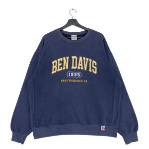 Vintage 90’s Ben Davis Sweatshirt Embroidered Big Logo Ben Davis San Francisco Sweatshirt Size X-Large Made In USA