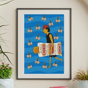 Retro Chiko Roll Wall Art – Aussie Pop Art Print, Fun Australian Poster, Iconic Food Decor