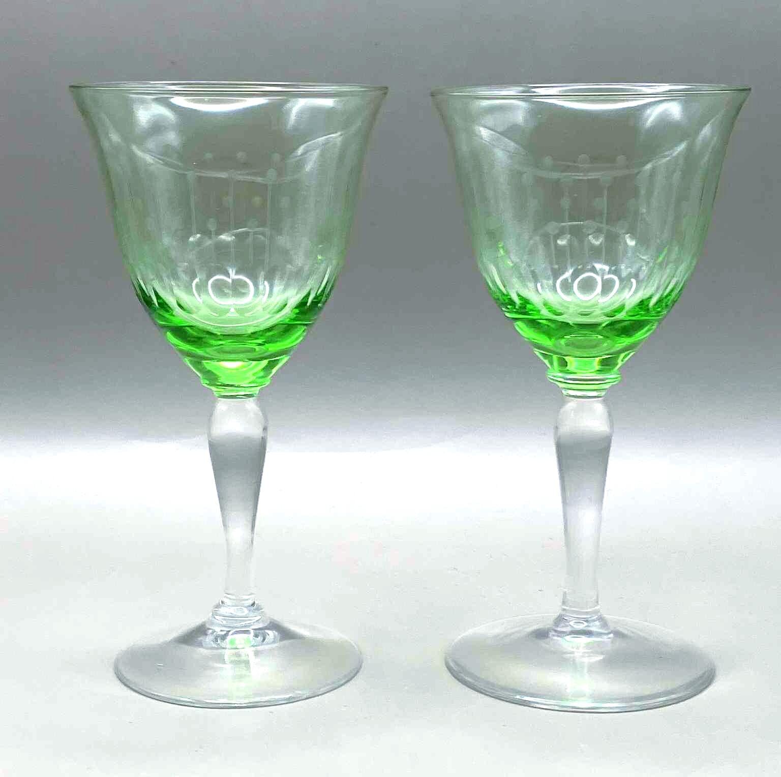 Vintage Bohemian Uranium Wine Glasses, Czech Art Glass - Etsy Israel