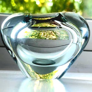 Rare Holmegaard Heart-Shaped Vase by Per Lütken – Signed 1902, Danish Smoked Glass, Love Symbol, ideal gift