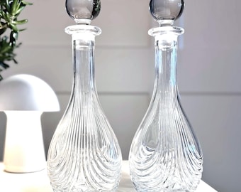 Par de decantadores Primavera di Cristallo de cristal de plomo / Cristal italiano tallado a mano, 34 cm