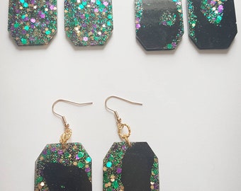 Medium Glitter Resin Mouse Earrings