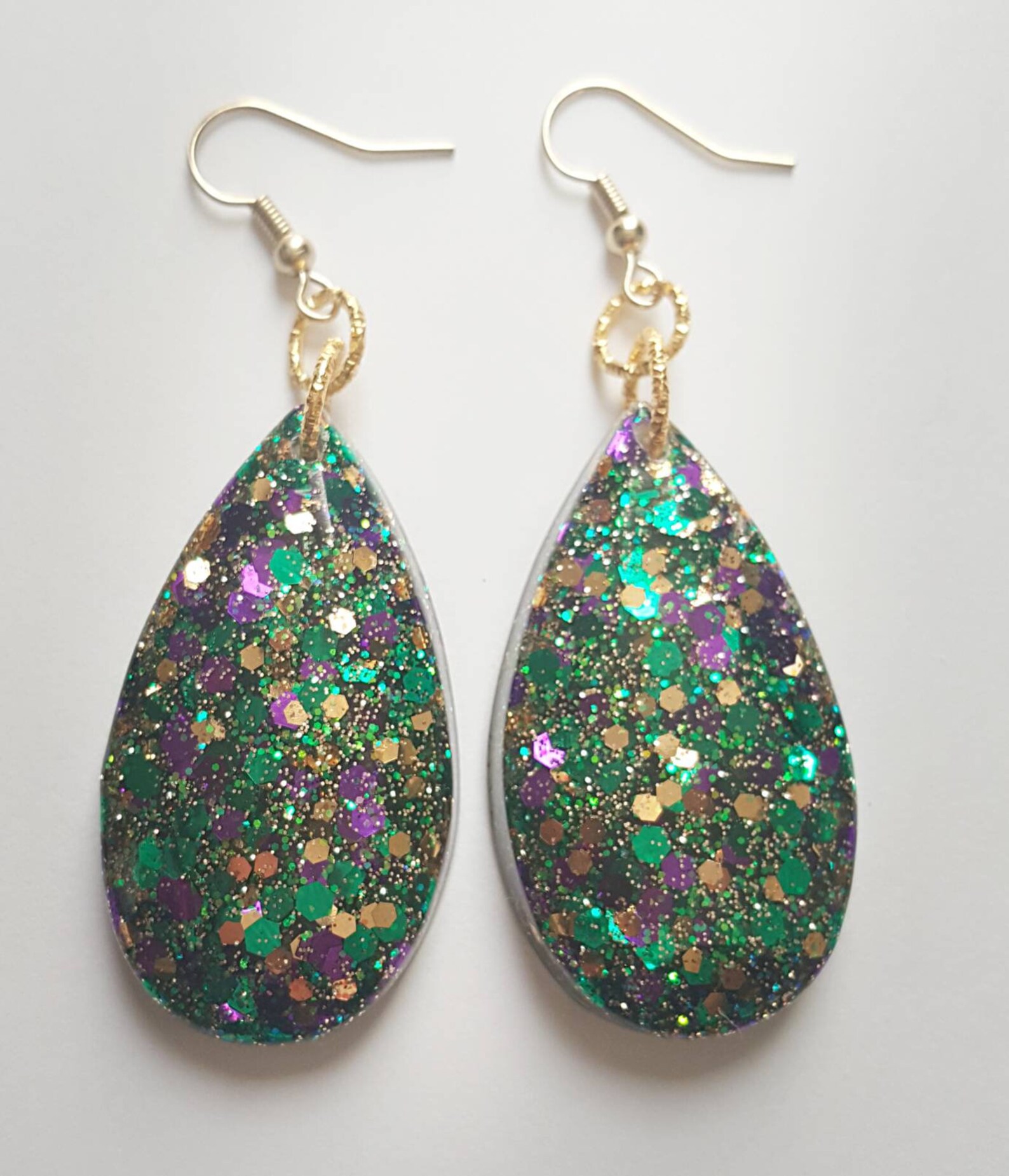 thumbnail image 2 of Mardi Gras Earrings For Women Acrylic Mardi Gras Drop Dangle Earrings 2 of 10
