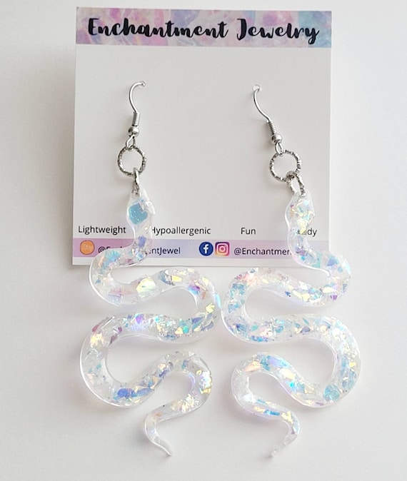 Sephora Earrings Phantom Ice Resin Glitter Earrings Dangle