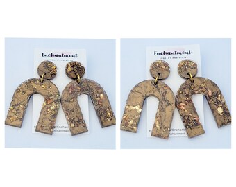 Maya Earrings: Rustic Spice, Resin Glitter Earrings