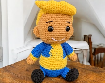 Vault Boy Crochet Pattern, Fallout Amigurumi Doll PDF, Game-Inspired Plush Toy, DIY Geek Gift, Instant Download, Cosplay Decor