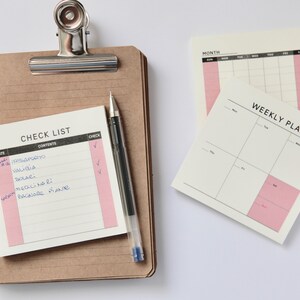 Plan memo pad: settimana, mese, check list