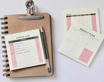 Plan memo pad: weekly plan, monthly plan, check list