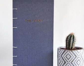 Coptic stitch bound notebook - sky