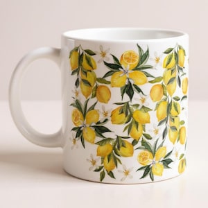 Lemons Ceramic Mug: Vintage Italian Kitchen Art, Limoncello Lover Gift