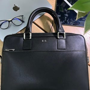 Serviette en cuir, serviette en cuir noir, sac pour ordinateur portable, sac en cuir, cadeau, sac à bandoulière, porte-documents, sac de bureau