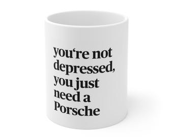 Je bent niet depressief, je hebt gewoon een Porsche-mok nodig | Koffiebeker voor autoliefhebbers