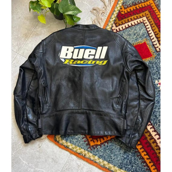 Vintage Buell Racing Leather Motorcycle Jacket by Vanson Leathers