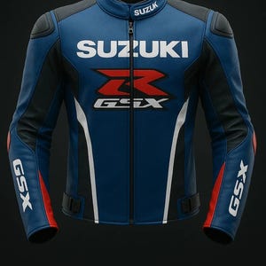 Suzuki GSX-R Racing Style Leather Jacket Geniune Cowhide Biker Leather Jacket