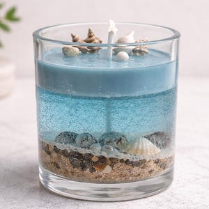 Ocean Soy Candle with Natural Shells | Coastal Beach Decor, DHALINÉ LUMIÈRE