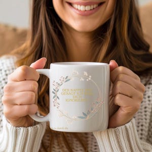 Coffee mug with saying, funny mug, work colleague - The mug told me to ignore you. Office mug, flowers