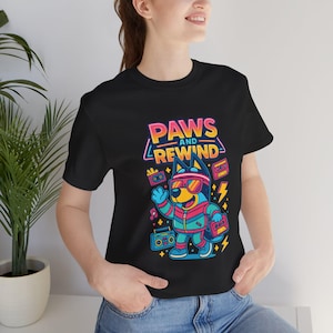 Retro Bluey 80er Jahre T-Shirt, Unisex T-Shirt, lustiges Geschenk für Kinder und Erwachsene