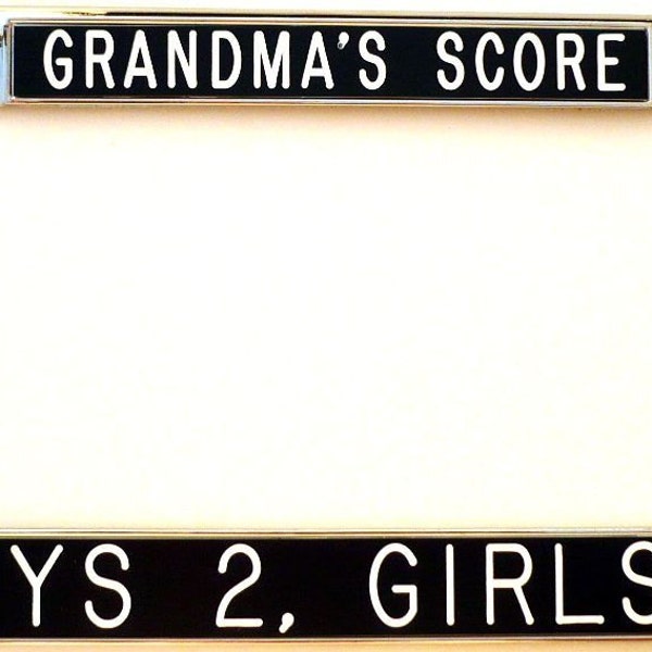 Personalized Grandma's Score - license plate frame