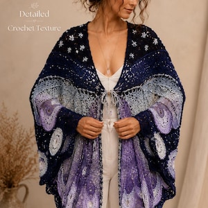 Butterfly Wings Crochet Cardigan Pattern PDF, Beginner Wing Sweater, Handmade Crochet Fashion image 5