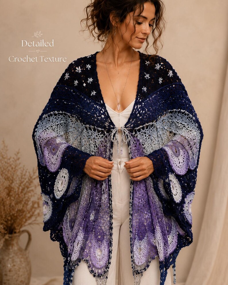 Butterfly Wings Crochet Cardigan Pattern PDF, Beginner Wing Sweater, Handmade Crochet Fashion image 5