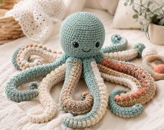 Anchor the Octopus Amigurumi Pattern PDF, Giant Sea Creature Plush, DIY Digital Download