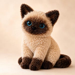 Siamese Cat Crochet Pattern PDF | Realistic Amigurumi Kitten | Digital Download