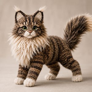 Maine Coon Crochet Pattern PDF | Fluffy Cat Amigurumi | Digital Download