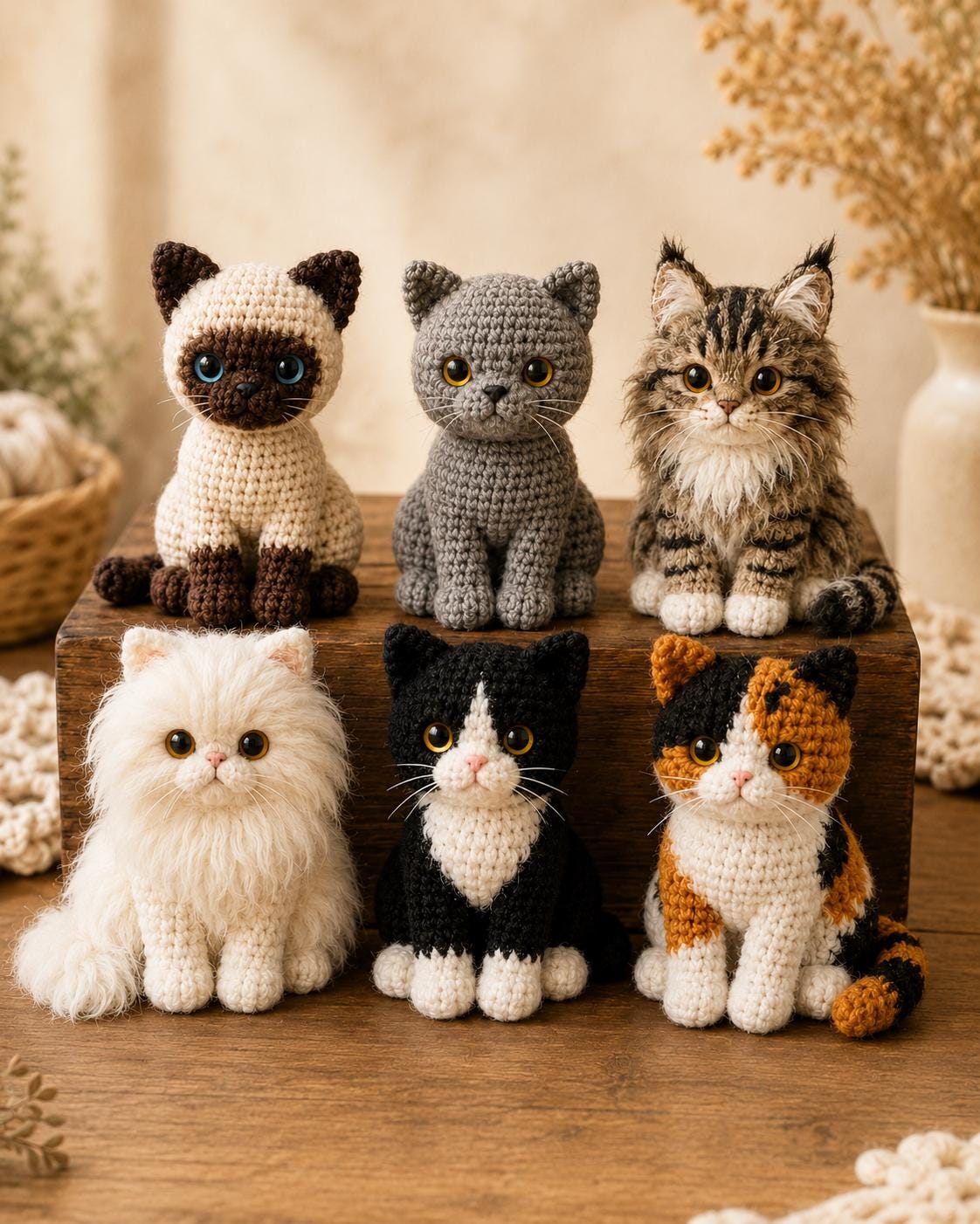 猫のかぎ針編みのぬいぐるみ - Etsy 日本