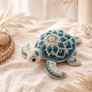 No Sew Crochet Turtle PDF Pattern, Sea Turtle Crochet Amigurumi, Sea Turtle Plush, Beginner Turtle Crochet Tutorial