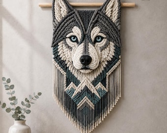 Golden Retriever Crochet Pattern PDF, Macrame Dog Wall Hanging, Amigurumi Puppy Boho Fiber Art, Pet Memorial DIY