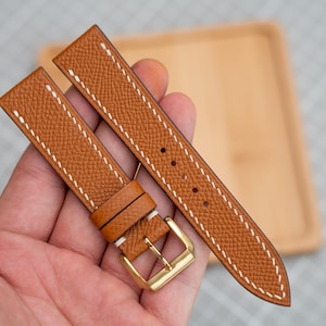 Epsom Leather Watch Strap, Customizable Strap Sizes, 24mm, 23mm, 22mm, 21mm, 20mm, 19mm, 18mm