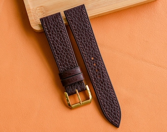 mill Leather Watch Strap, Customizable Strap Sizes, 24mm, 23mm, 22mm, 21mm, 20mm, 19mm, 18mm