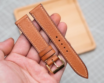 Correa de reloj de piel vachetta, tamaños personalizables: 24 mm, 23 mm, 22 mm, 21 mm, 20 mm, 19 mm, 18 mm.