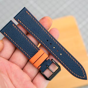 Epsom Leather Watch Strap, Customizable Strap Sizes, 24mm, 23mm, 22mm, 21mm, 20mm, 19mm, 18mm