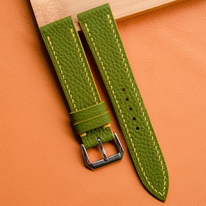 togo Leather Watch Strap, Customizable Strap Sizes, 24mm, 23mm, 22mm, 21mm, 20mm, 19mm, 18mm