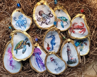 Oyster Shell Ornaments/ Sea Life Ornaments