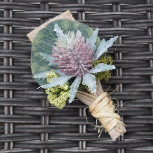 Scottish Thistle Boutonniere ,Buttonhole, Rustic Wedding / Highland Games/ Highlander/Scottish Wedding/ Fall Colors