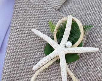 Starfish Boutonniere  Starfish Coastal Beach   for Theme Wedding  DESIGN 1