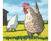 Chicken Art Print, 8" x 8" - Henrietta