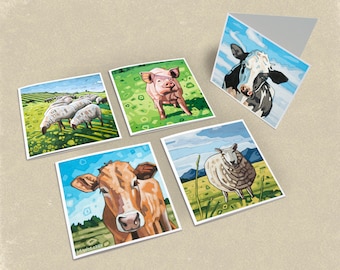 Farm Greeting Cards - Set of 5