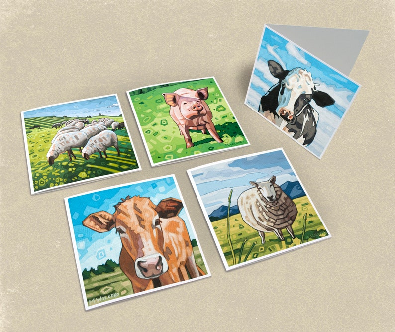 Farm Greeting Cards  Set of 5 image 1