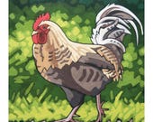Chicken Art Print, 8" x 8" - The Boss