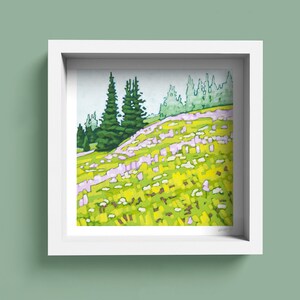Landscape Art Print 8 x 8 Sun Peaks Meadow image 2