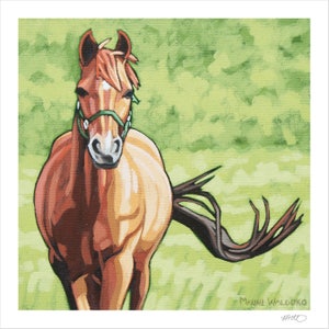 Horse Art Print, 8" x 8" - Trotting