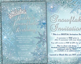 snowflake invites etsy