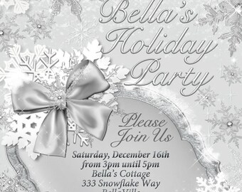 frozen winter wonderland party winter snowflake invitation etsy