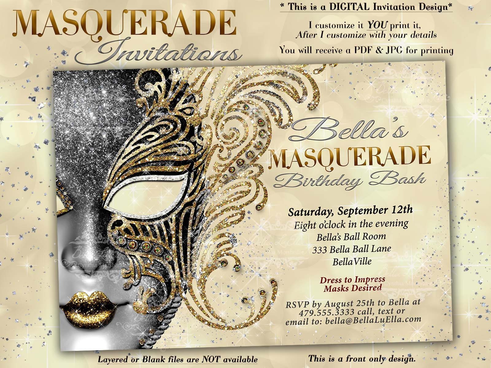 Masquerade Party Invitation Mardi Gras Party Party Etsy 日本